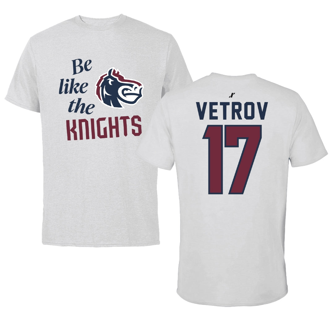 Fairleigh Dickinson University-Metropolitan Campus Volleyball Light Gray Be Like Us Tee - #17 Artem Vetrov