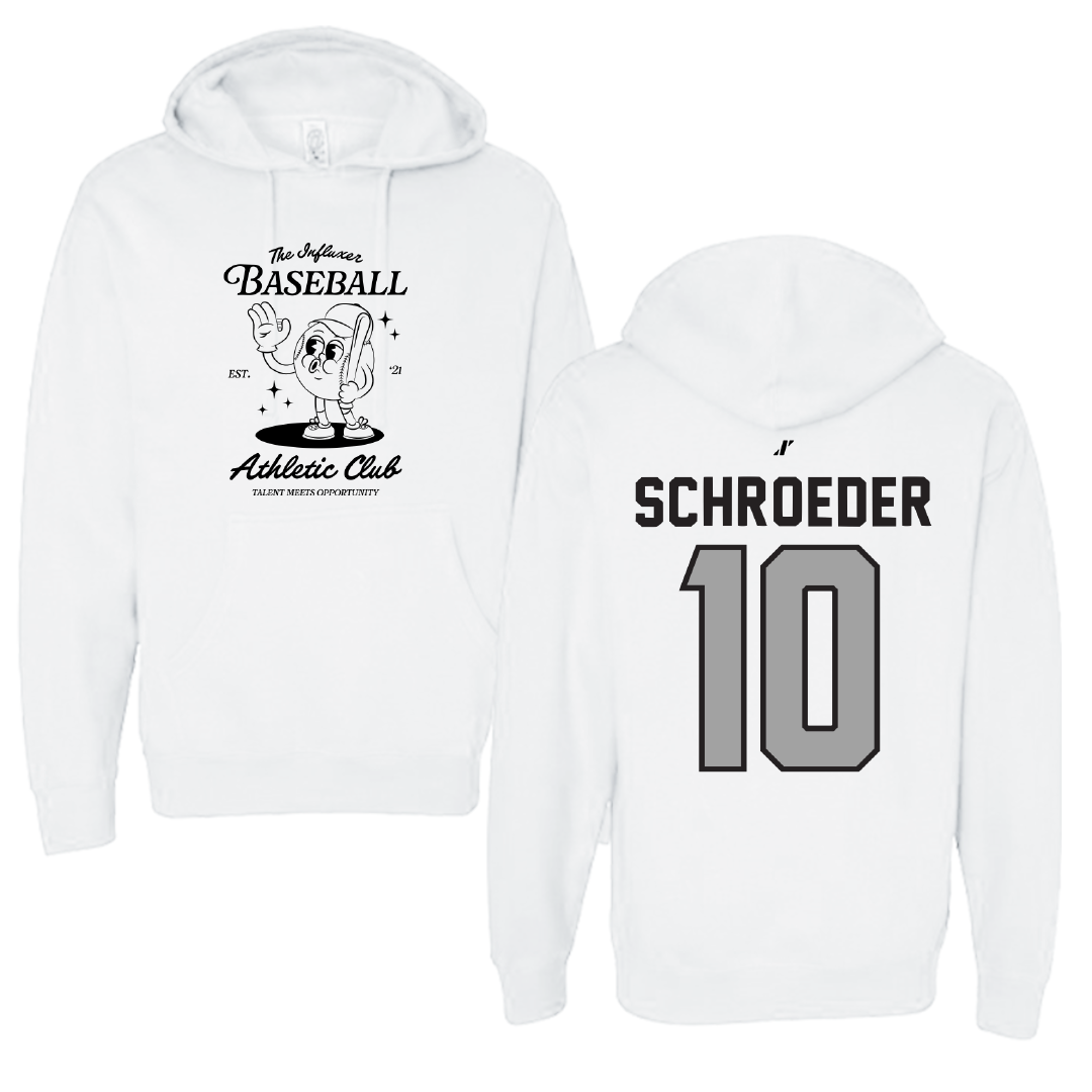 Baseball White Influxer Athletic Club Hoodie - #10 John Schroeder