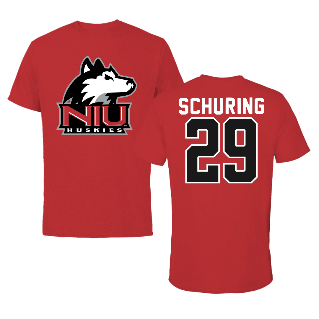 Northern Illinois University Baseball Red Tee - #29 Parker Schuring