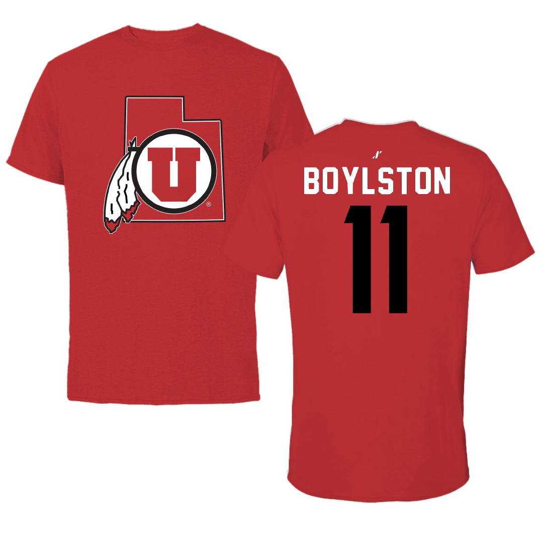 University of Utah Lacrosse Red State Tee - #11 Joey Boylston
