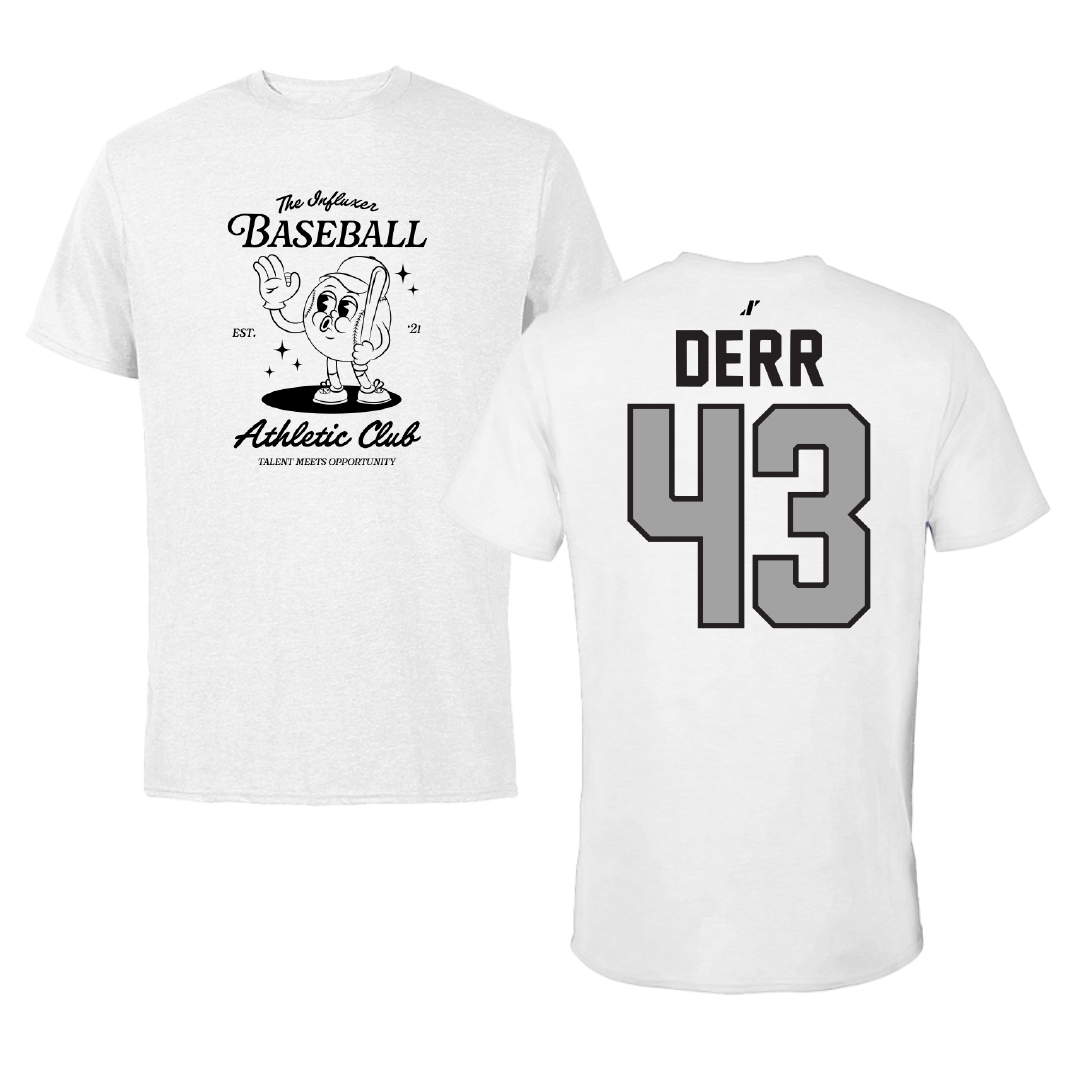 Baseball White Influxer Athletic Club Tee - #43 Gavin Derr