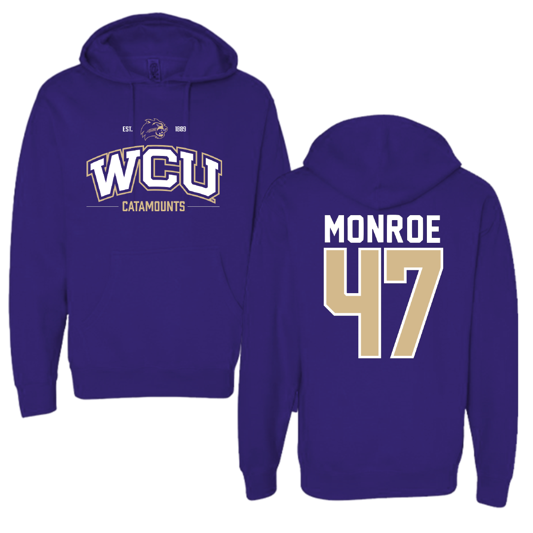 Western Carolina University Football Purple General Hoodie - #47 Blue Monroe