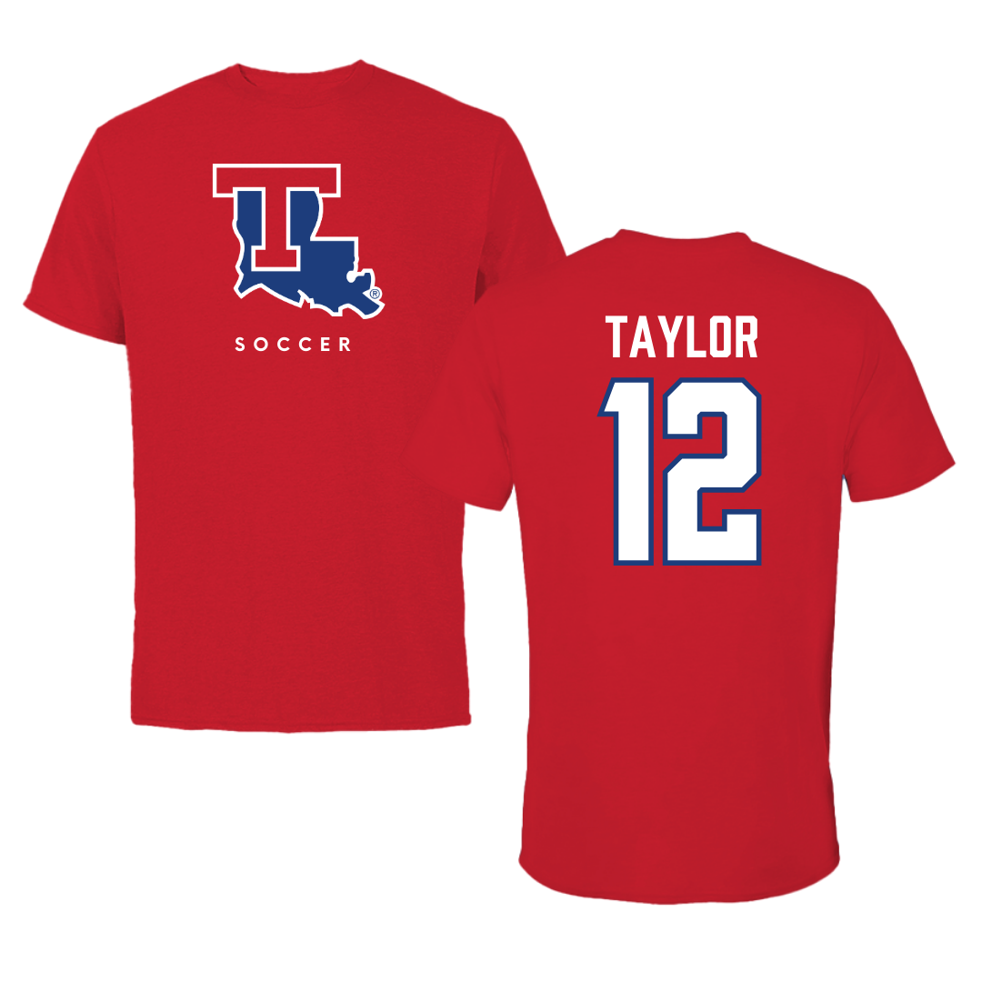 Louisiana Tech University Soccer Red Performance Tee - #12 Kyra Taylor