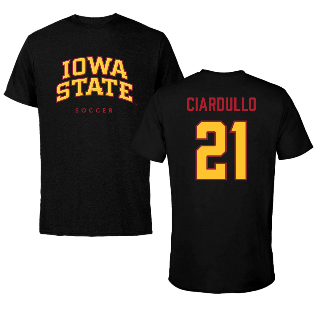 Iowa State University Soccer Black Performance Tee - #21 Ella Ciardullo