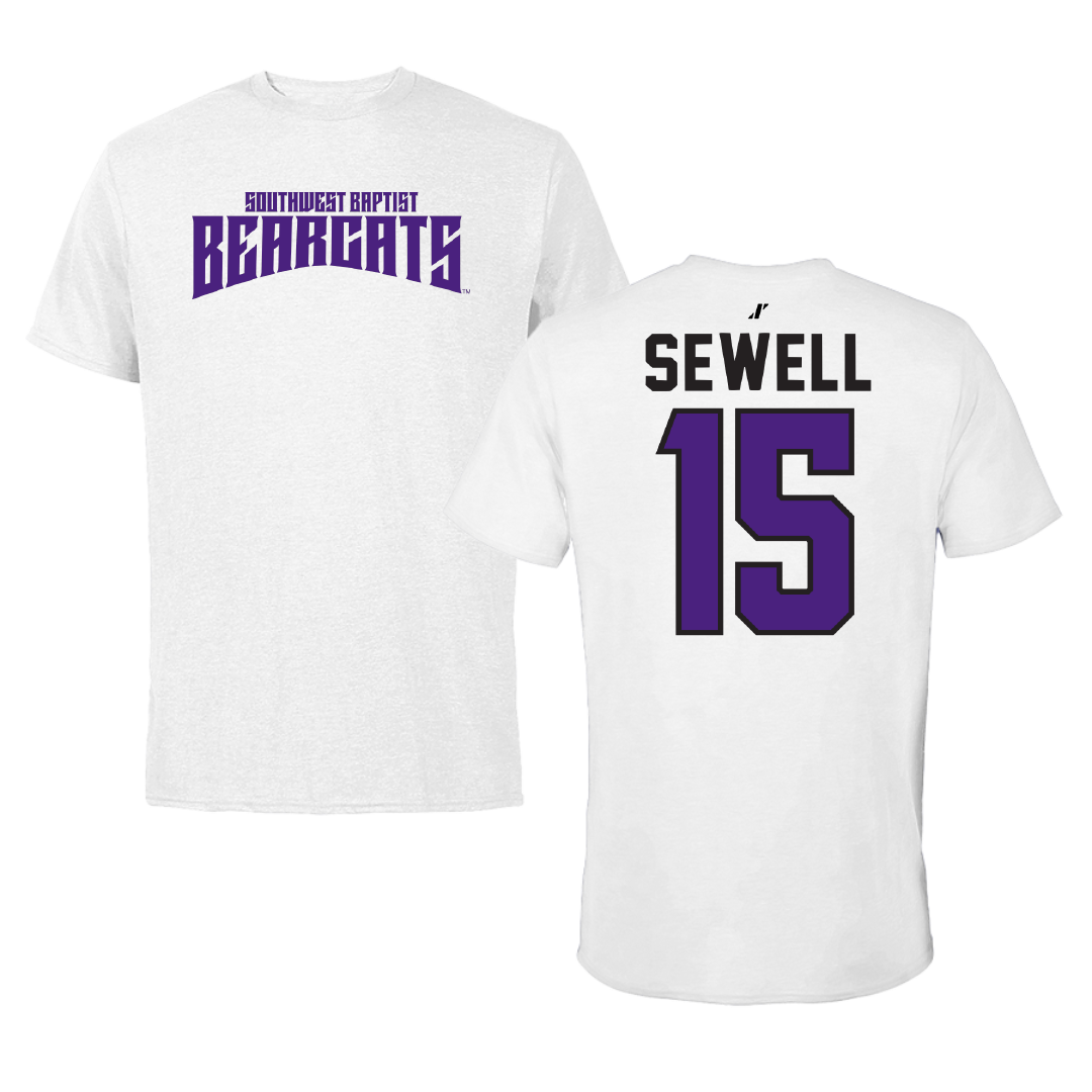 Southwest Baptist University Volleyball White Classic Performance Tee - #15 Mattie Sewell
