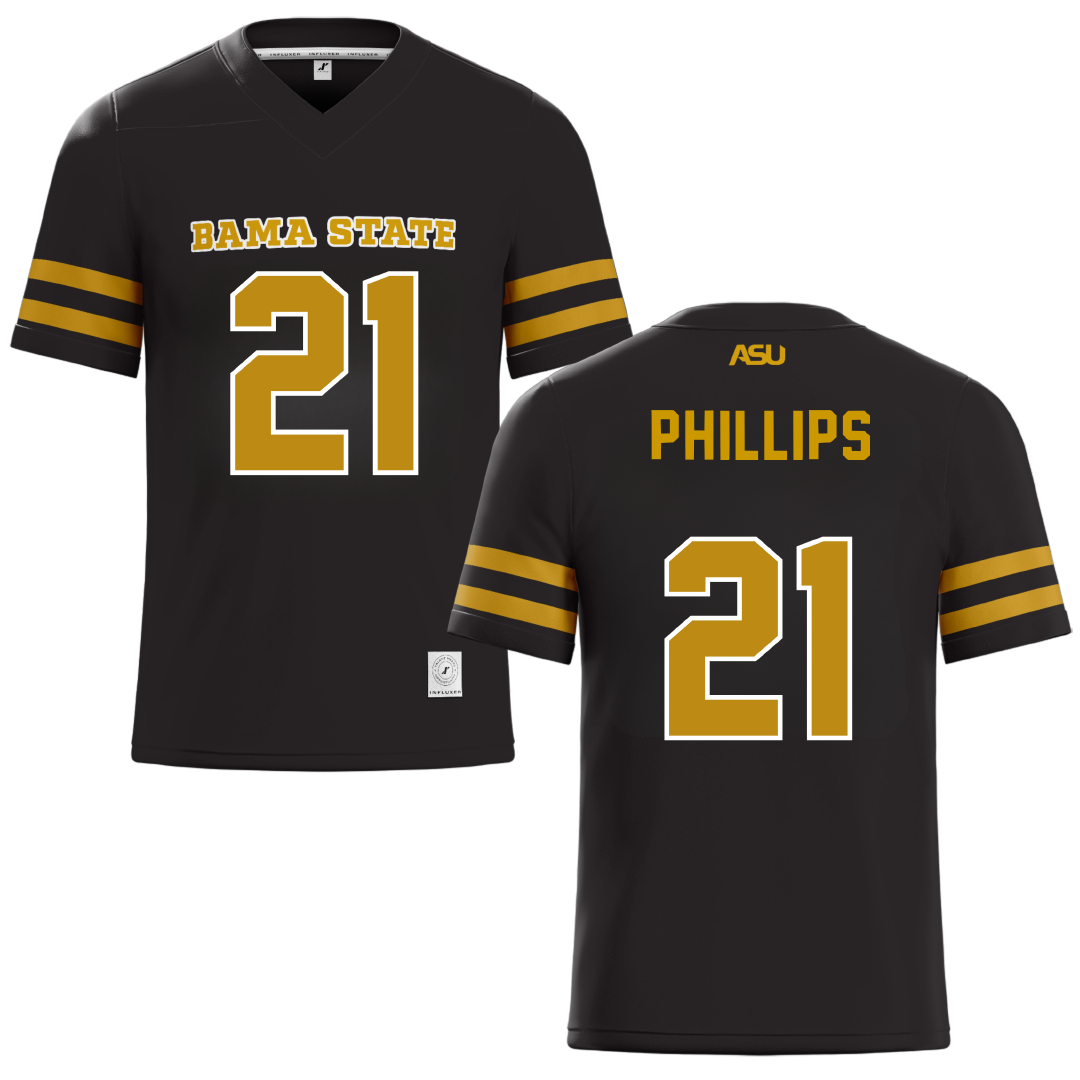 Alabama State University Black Football Jersey - #21 Tre Phillips