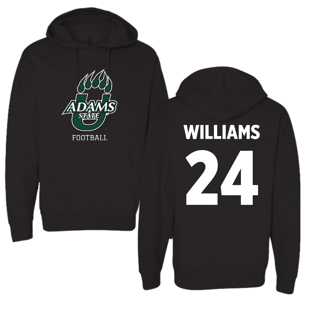 Adams State University Football Black Hoodie - #24 Christopher Williams