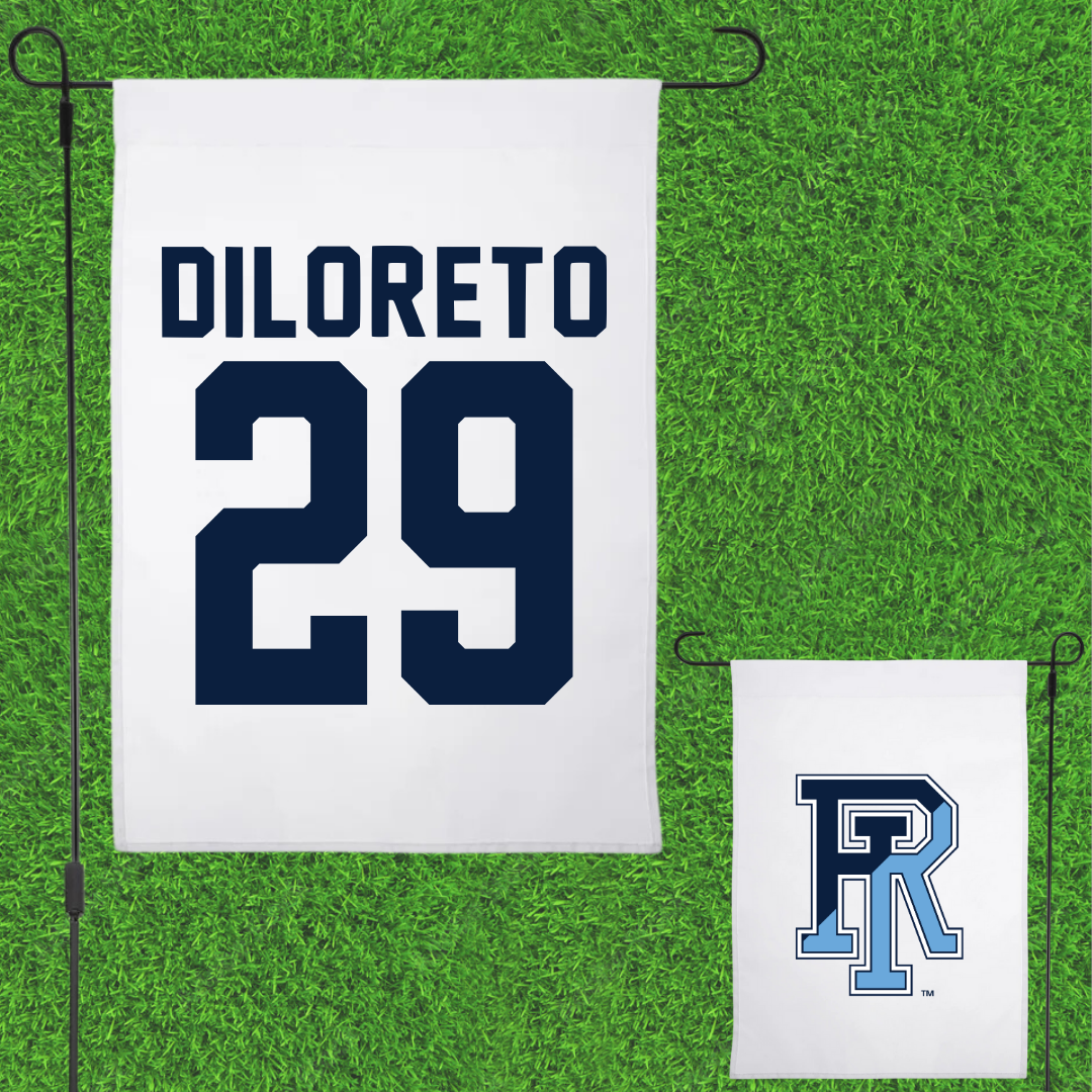University of Rhode Island Soccer White Garden Flag - #29 Nate DiLoreto