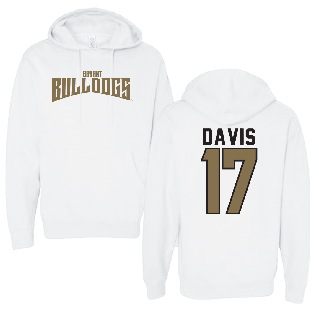 Bryant University Baseball White Classic Hoodie - #17 Ty Davis
