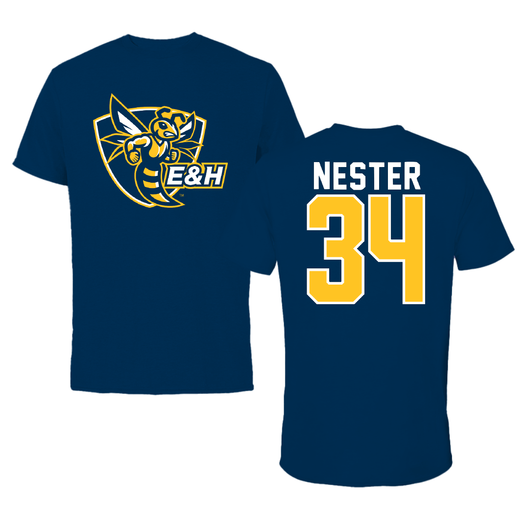 Emory & Henry College Baseball Navy Performance Tee - #34 Jacob Nester