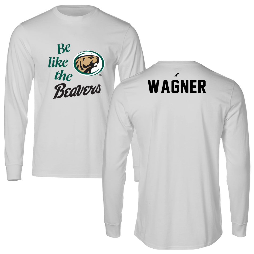 Bemidji State University TF and XC Light Gray Be Like Us Performance Long Sleeve - Maya Wagner