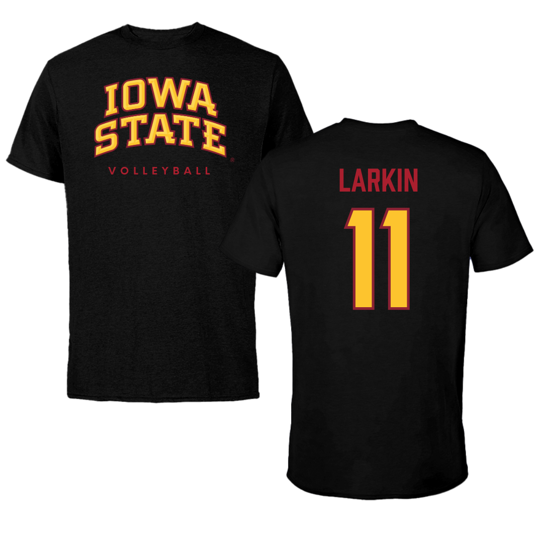 Iowa State University Volleyball Black Performance Tee - #11 Reaghan Larkin