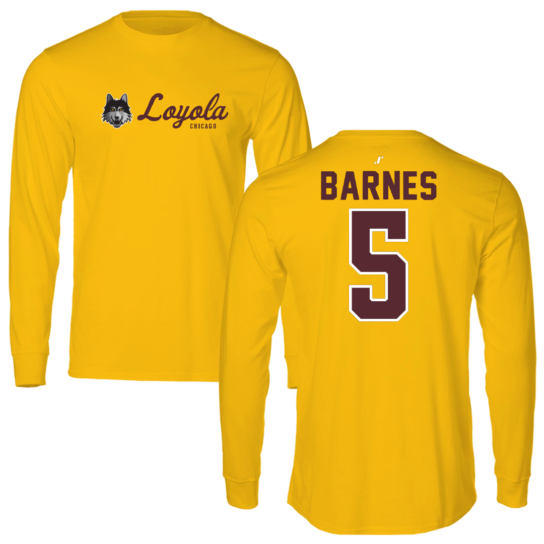 Loyola University-Chicago Volleyball Gold General Performance Long Sleeve - #5 Addie Barnes