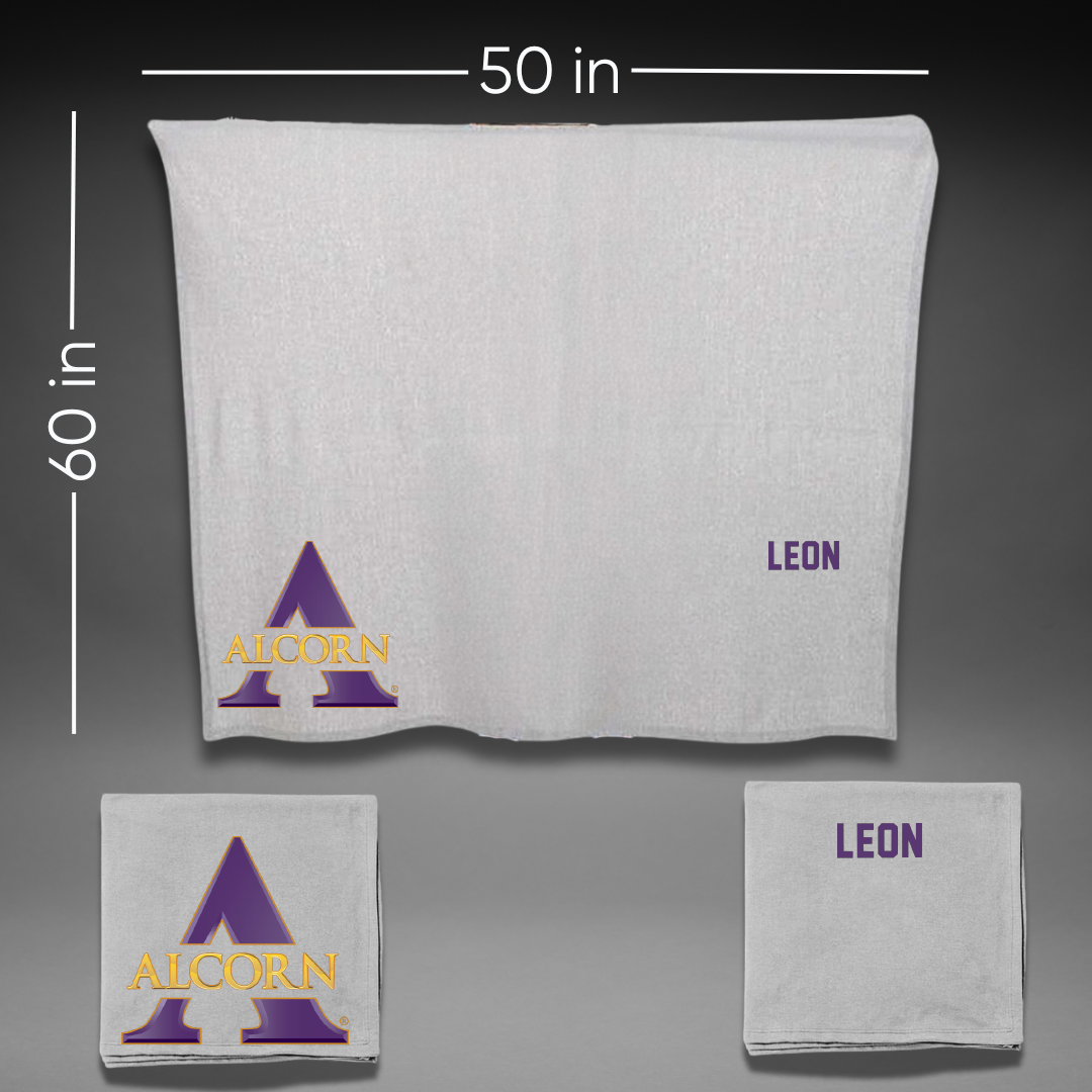 Alcorn State University Tennis Gray Blanket - David Leon