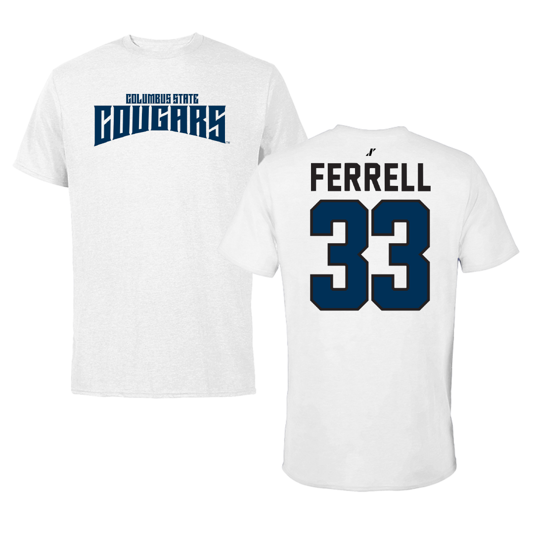 Columbus State University Basketball White Classic Tee - #33 Aaliyah Ferrell