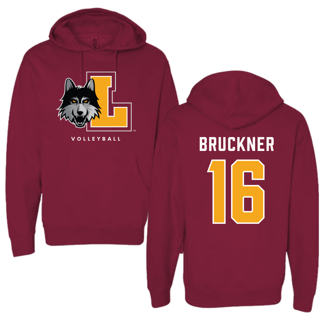 Loyola University-Chicago Volleyball Maroon Hoodie - #16 Jordan Bruckner