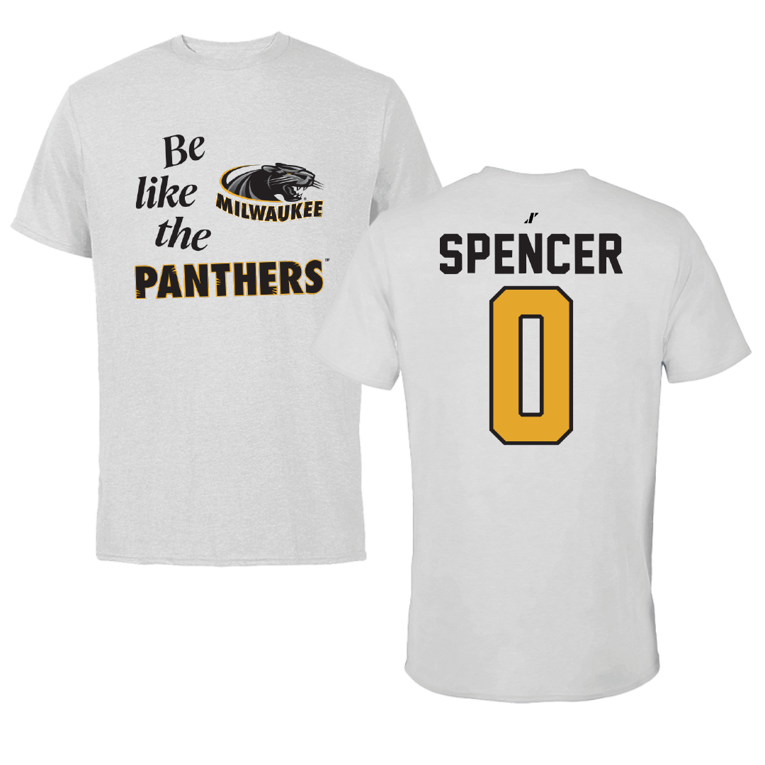 University of Wisconsin-Milwaukee Basketball Light Gray Be Like Us Performance Tee - #0 Pierce Spencer