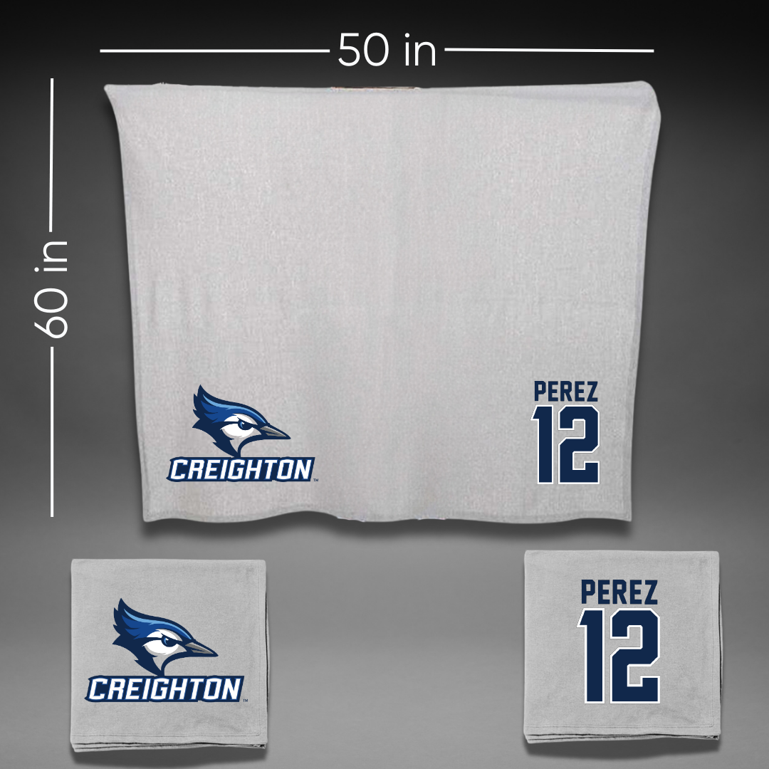 Creighton University Softball Gray Blanket - #12 Erika Perez