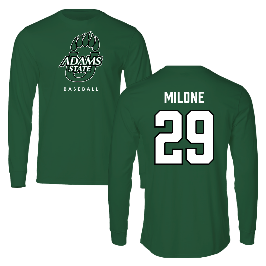 Adams State University Baseball Forest Green Long Sleeve - #29 Alex Milone