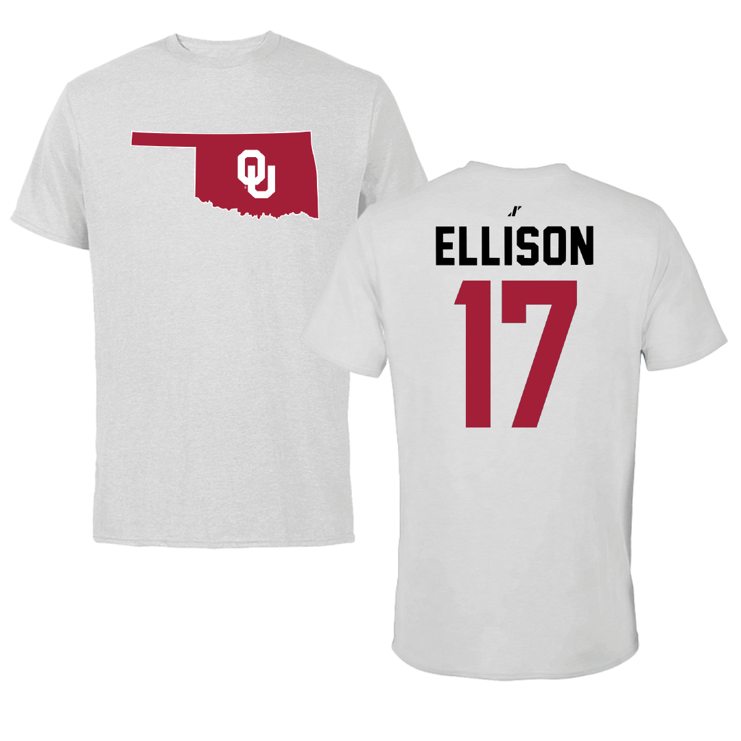 University of Oklahoma Volleyball Light Gray State Performance Tee - #17 Daleigh Ellison