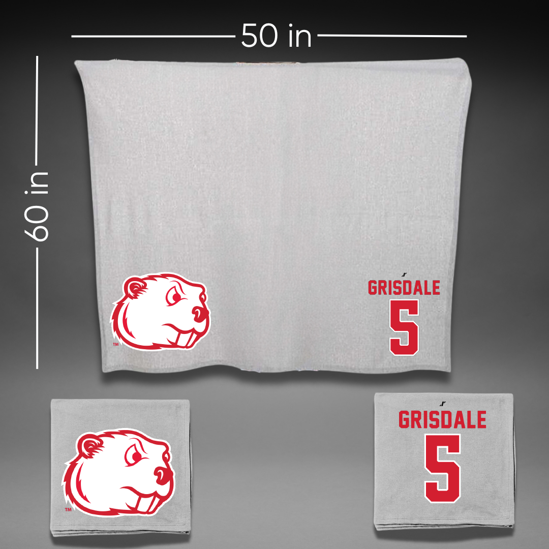 Minot State University Volleyball Gray Blanket - #5 Ruby Grisdale