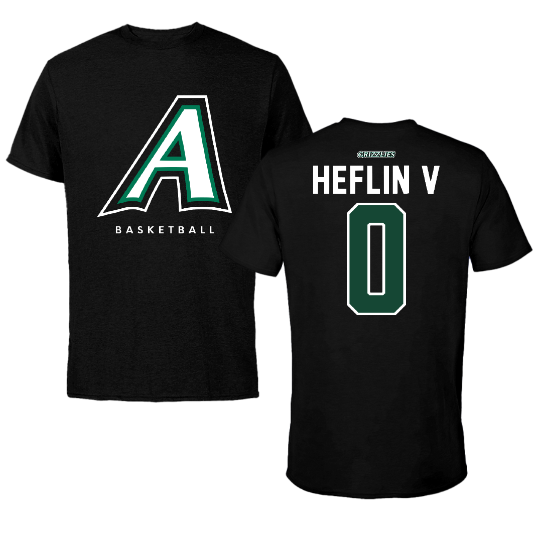 Adams State University Basketball Black Block Tee - #0 Robert Heflin V