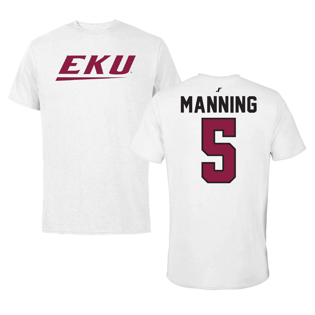 Eastern Kentucky University Soccer White Performance Tee - #5 Ana Manning