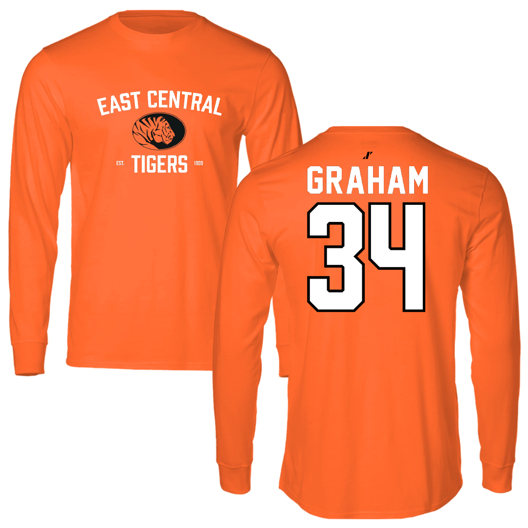 East Central University Football Orange General Performance Long Sleeve - #34 Joshua Graham