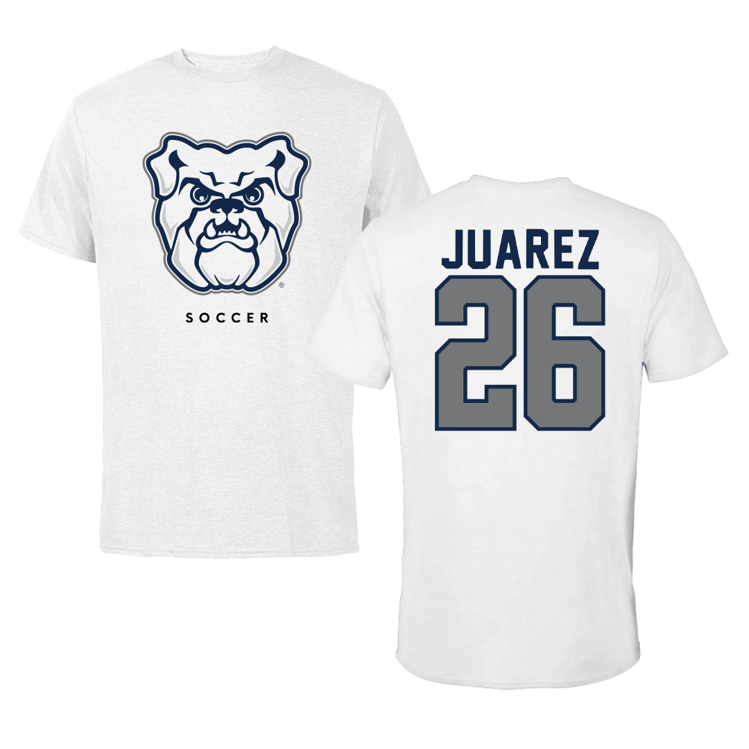 Butler University Soccer White Tee - #26 Nikolas Juarez