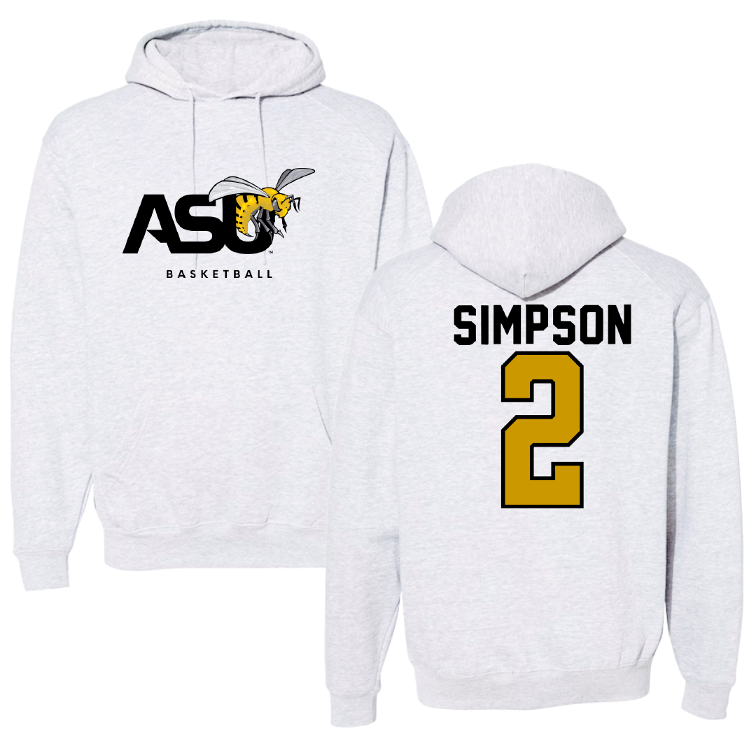 Alabama State University Basketball Gray Hoodie - #2 micah simpson
