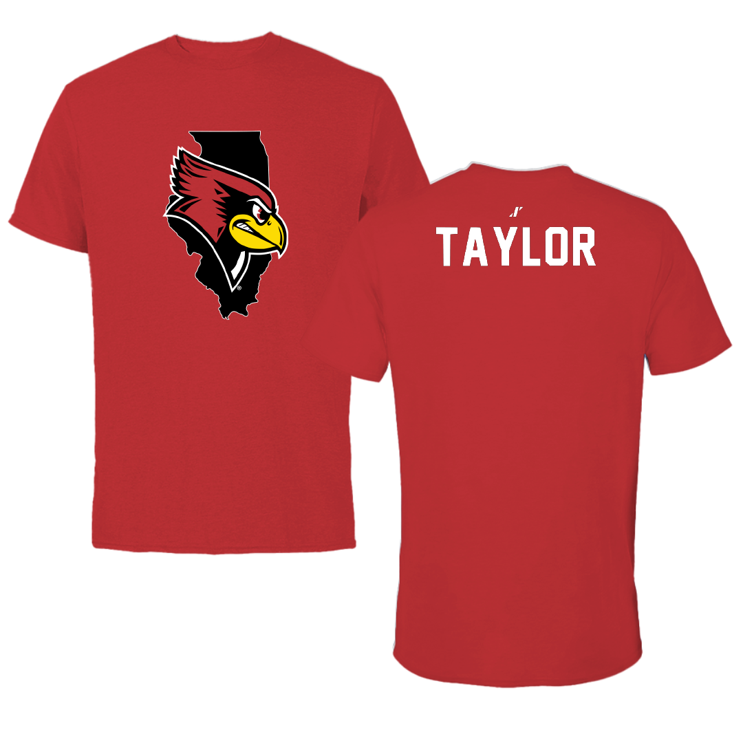 Illinois State University Track and Field Red State Tee - Garrett Taylor
