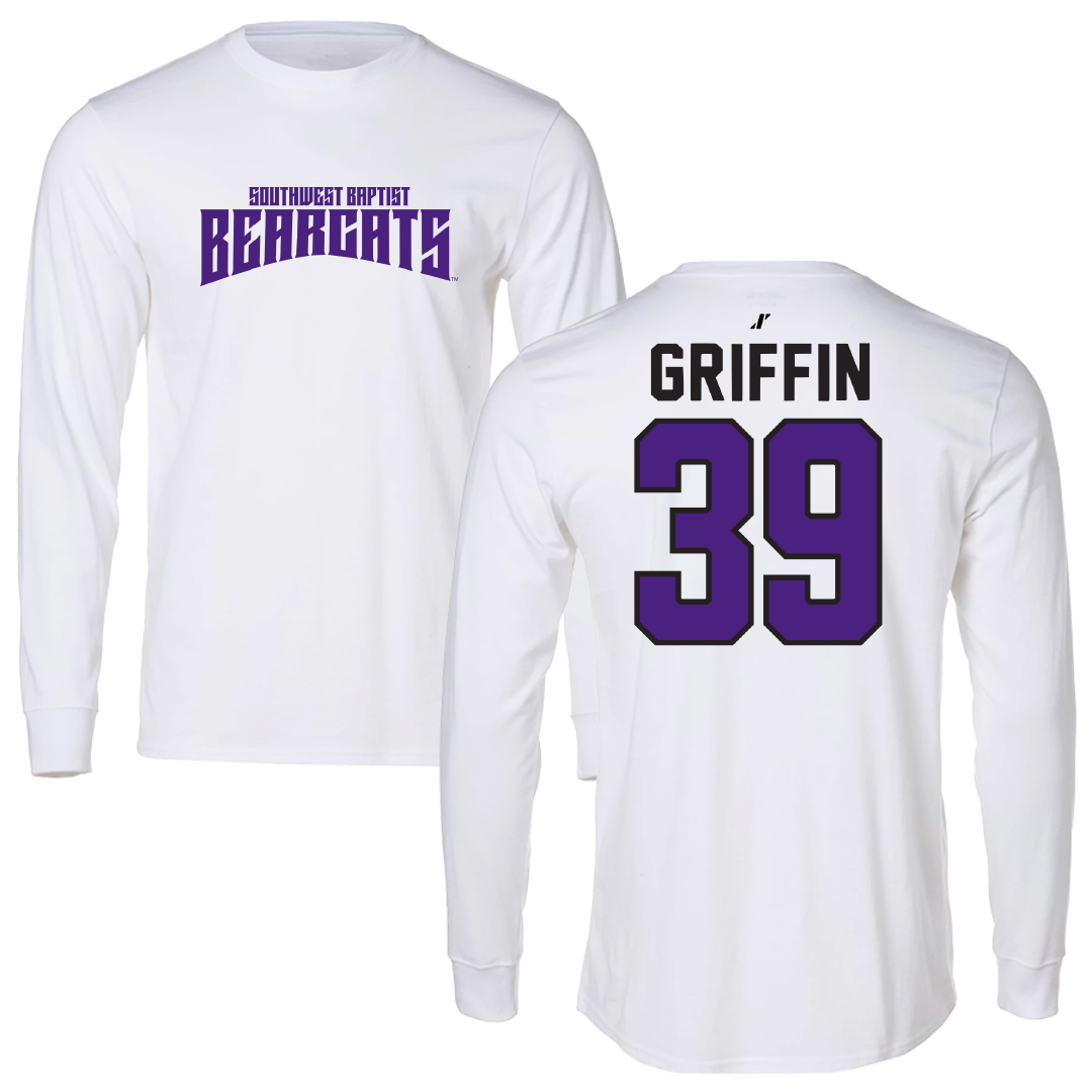 Southwest Baptist University Football White Classic Performance Long Sleeve - #39 Calvin Griffin