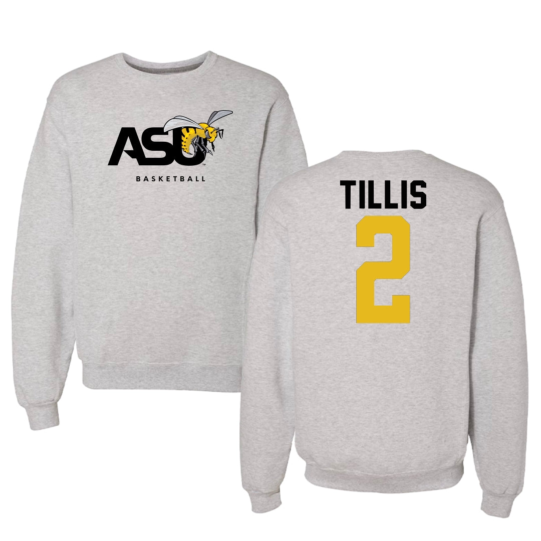 Alabama State University Basketball Light Gray Crewneck - #2 Ryin Tillis