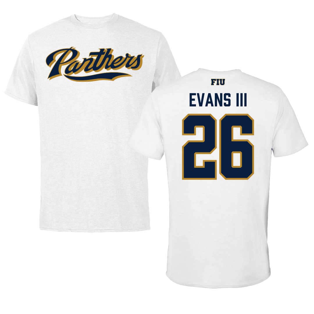 Florida International University Football White Tee - #26 Victor Evans III