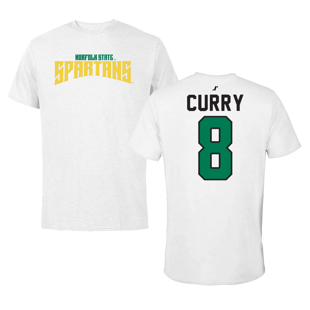 Norfolk State University Baseball White Classic Performance Tee - #8 Collin Curry