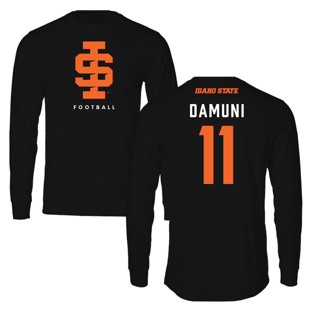 Idaho State University Football Black Long Sleeve - #11 Junior Damuni