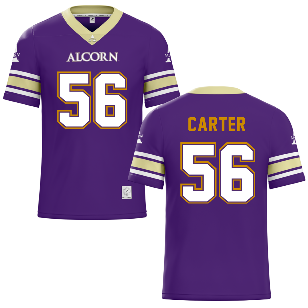 Alcorn State University Purple Football Jersey - #56 Steve Carter