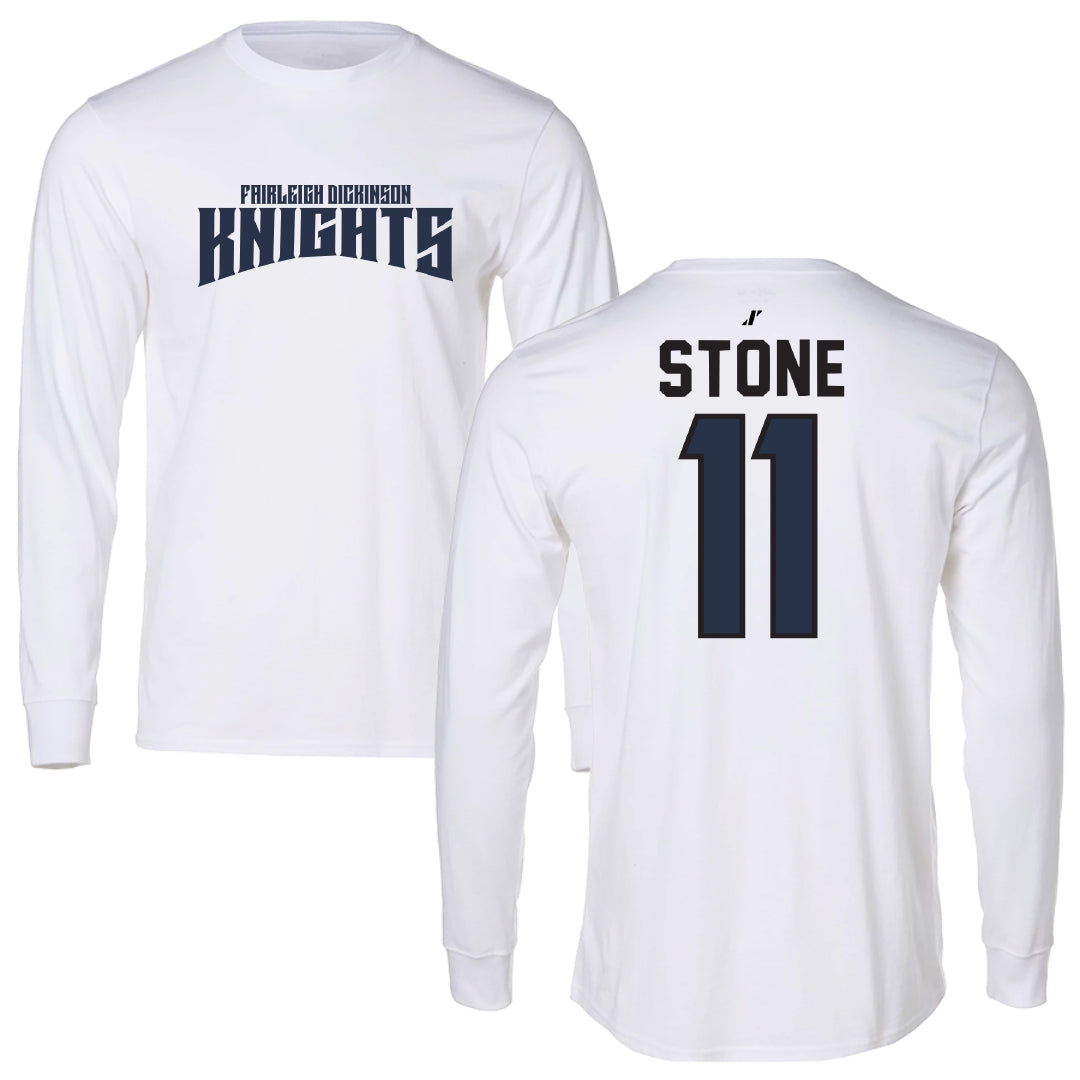 Fairleigh Dickinson University-Metropolitan Campus Softball White Classic Long Sleeve - #11 Ayden Stone