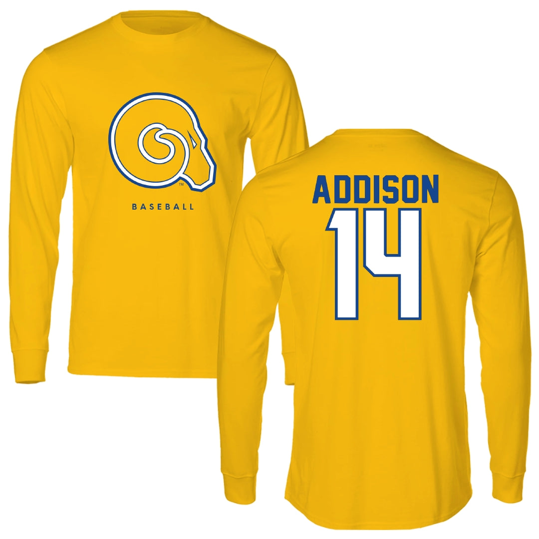Albany State University Baseball Gold Performance Long Sleeve - #14 Luke Addison