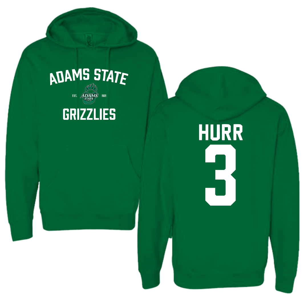 Adams State University Basketball Green General Hoodie - #3 Alex Hurr