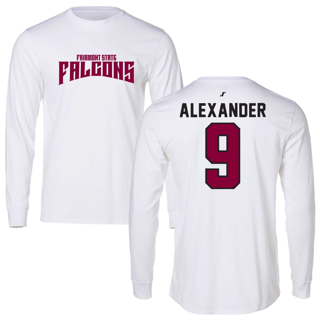 Fairmont State University Football White Classic Long Sleeve - #9 Brandon Alexander