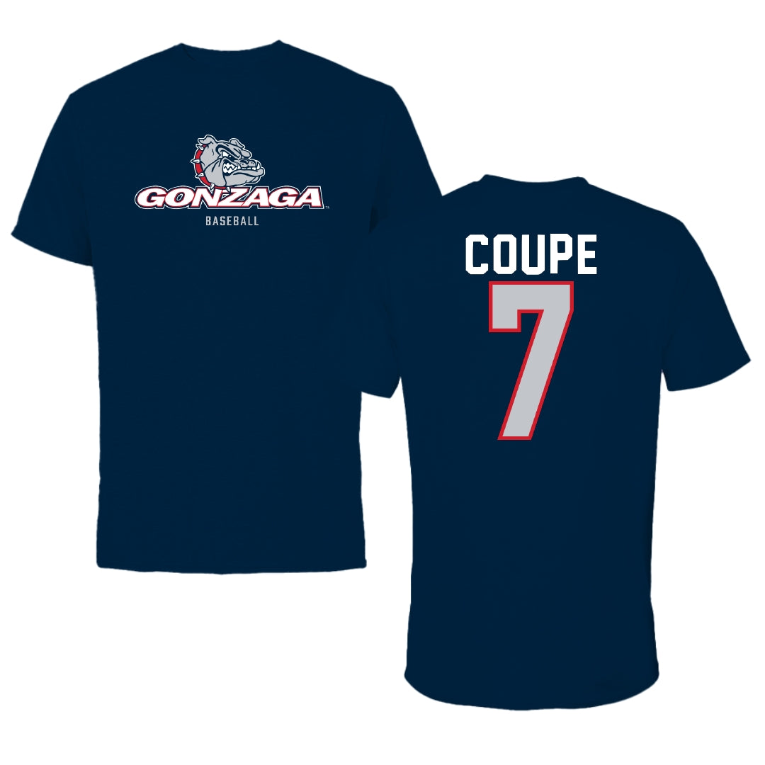 Gonzaga University Baseball Navy Block Tee - #7 Max Coupe