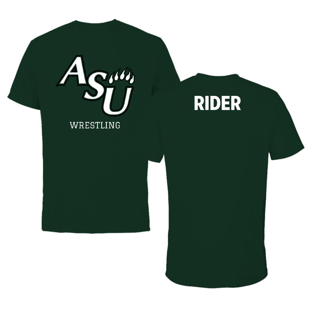 Adams State University Wrestling Forest Green Tee - Malachi Rider