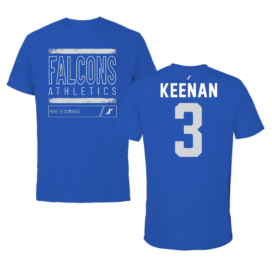Albertus Magnus College Lacrosse Blue Dominate Tee - #3 Sean Keenan