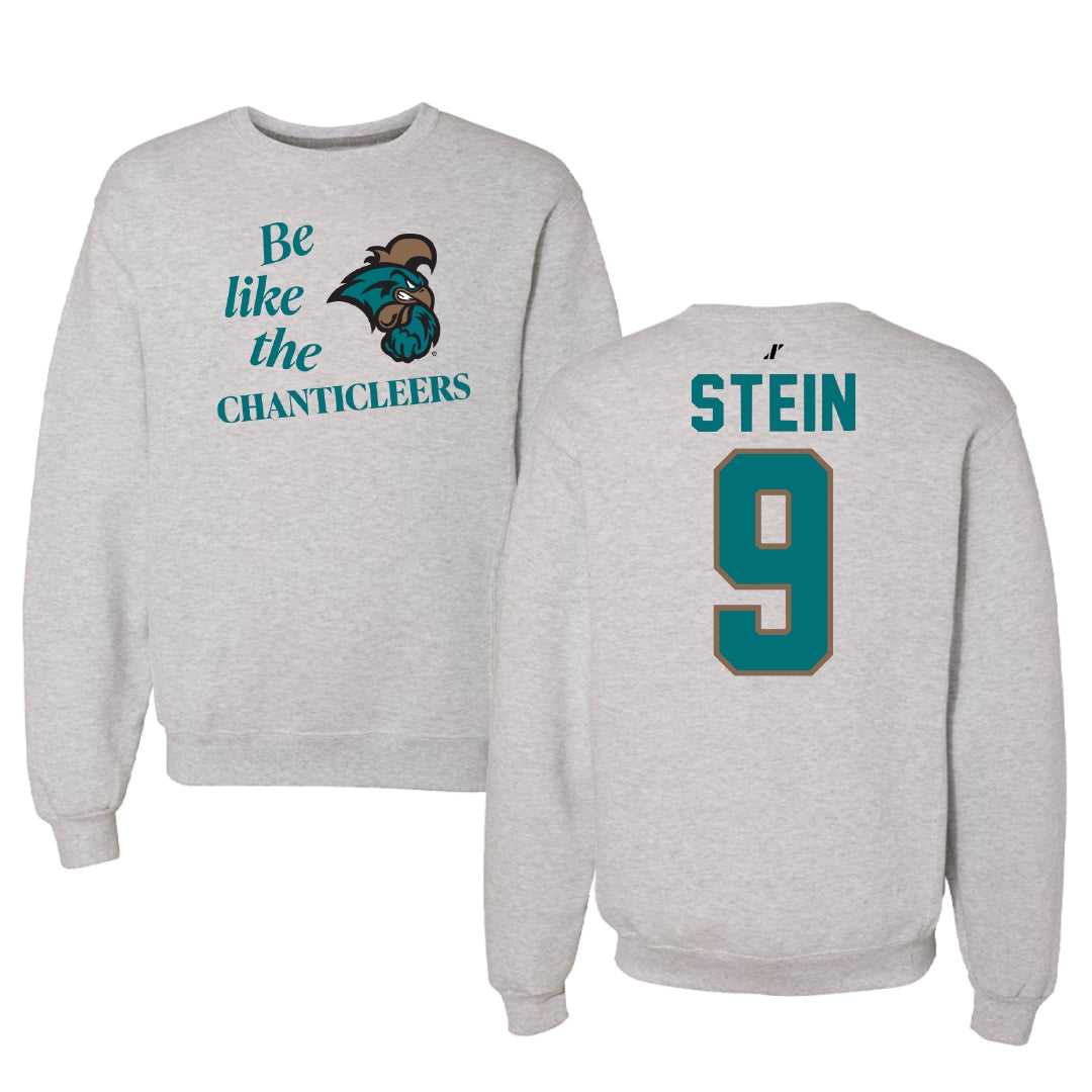 Coastal Carolina University Beach Volleyball Light Gray Be Like Us Crewneck - #9 Jillian Stein