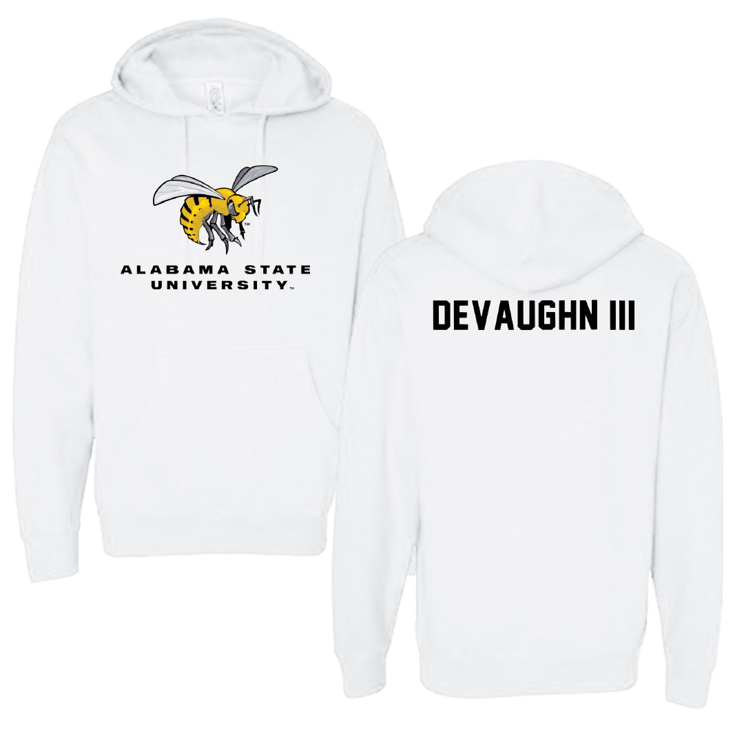 Alabama State University TF and XC White Block Hoodie - Vaughn DeVaughn III