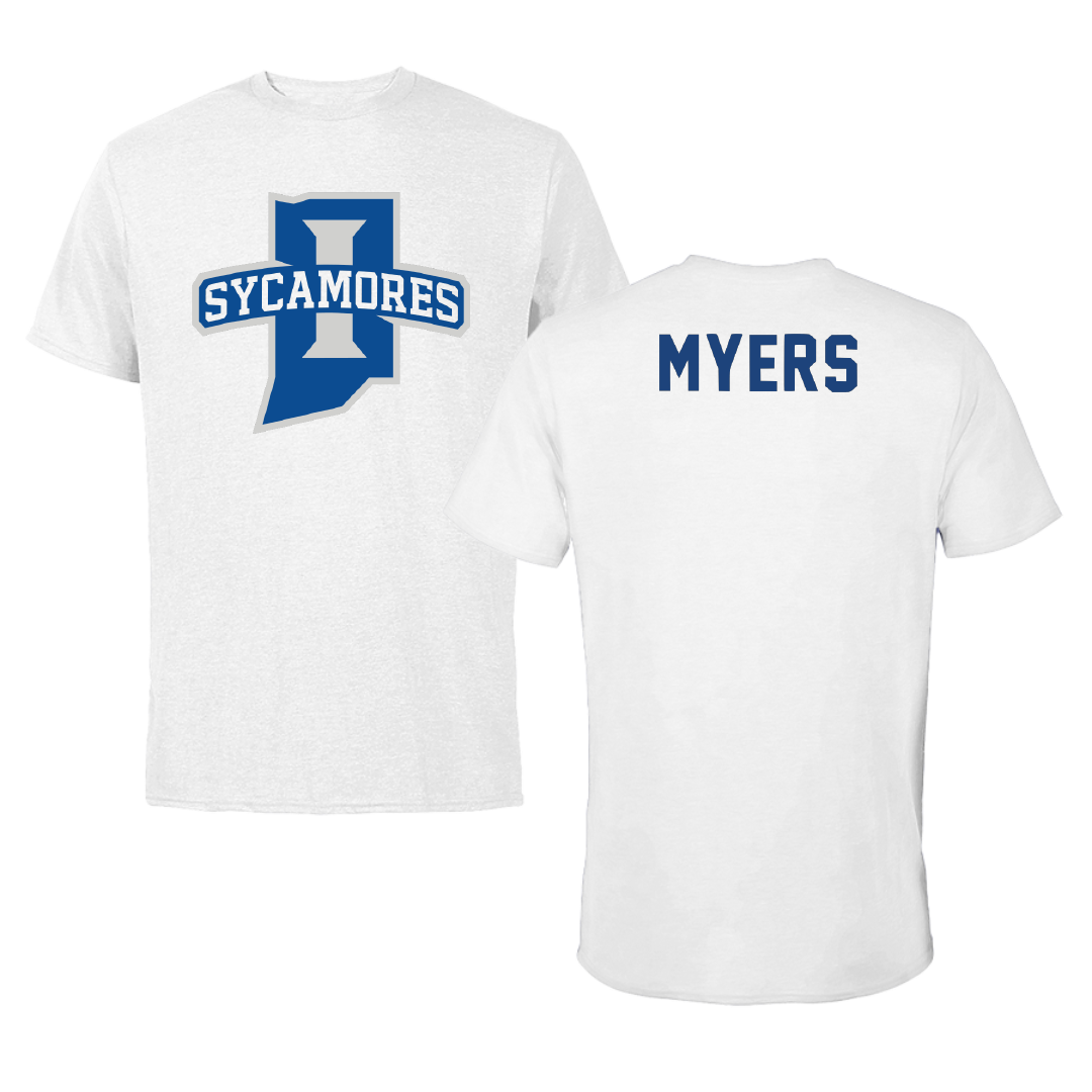 Indiana State University TF and XC White Performance Tee - Mitchel Myers