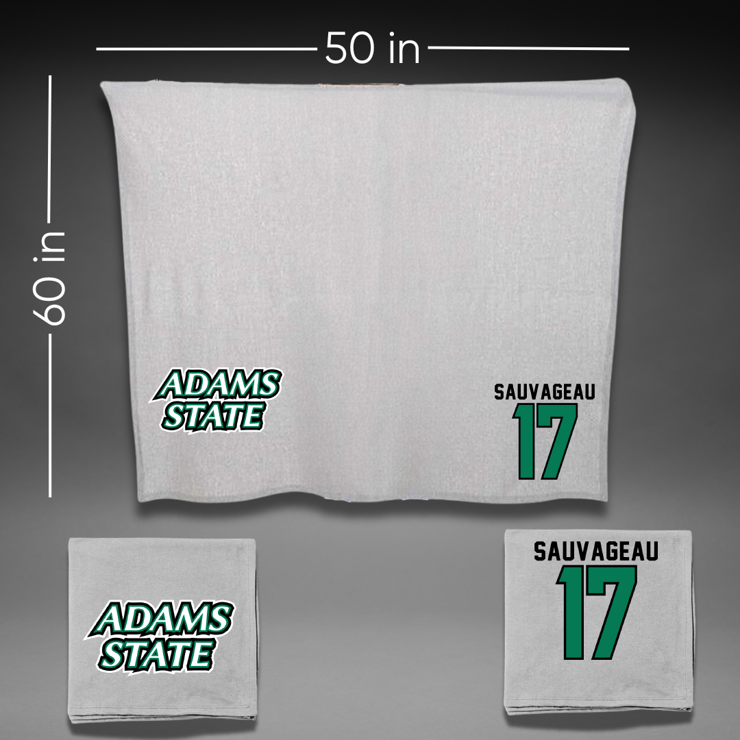 Adams State University Softball Gray Blanket - #17 Emily Sauvageau