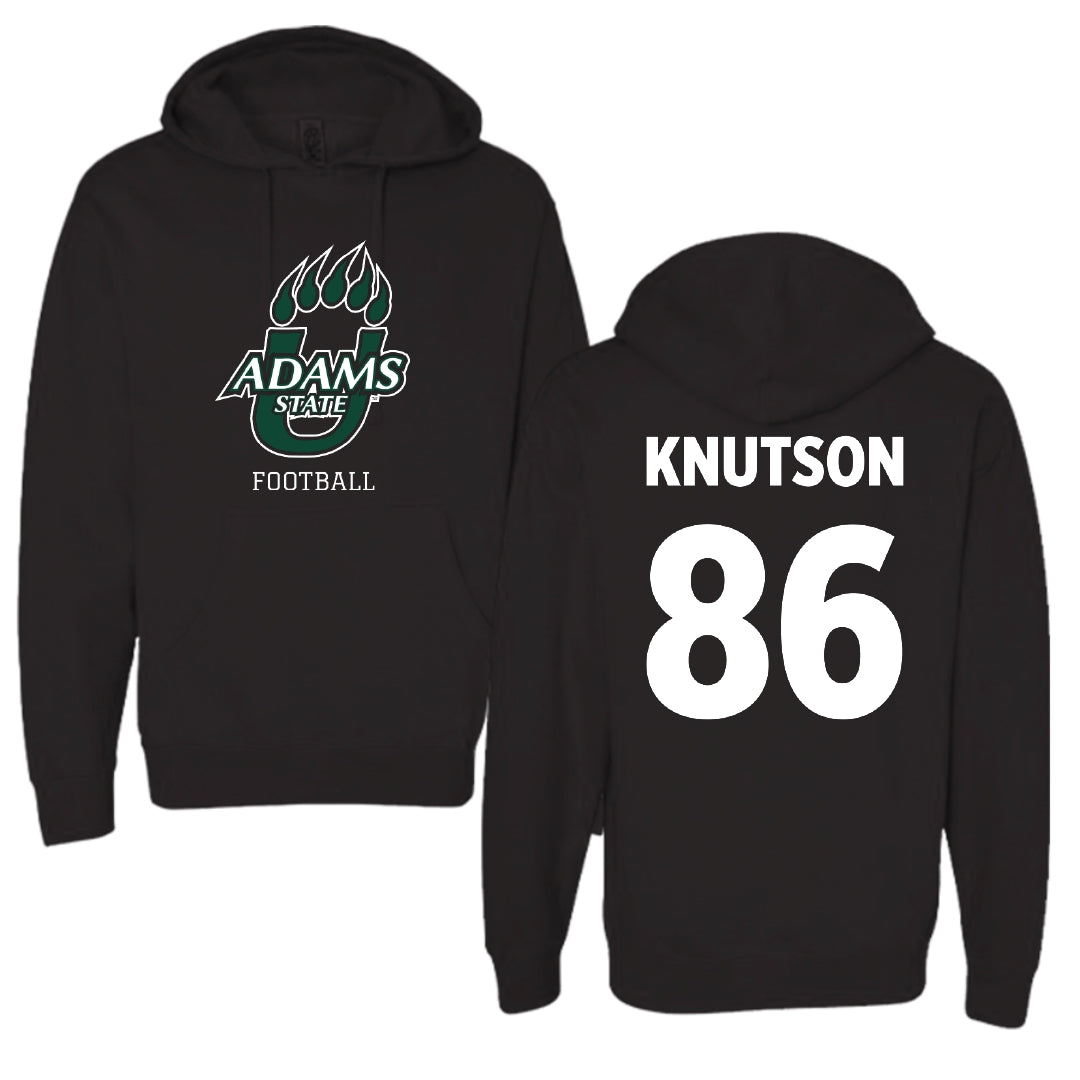 Adams State University Football Black Hoodie - #86 Kelin Knutson