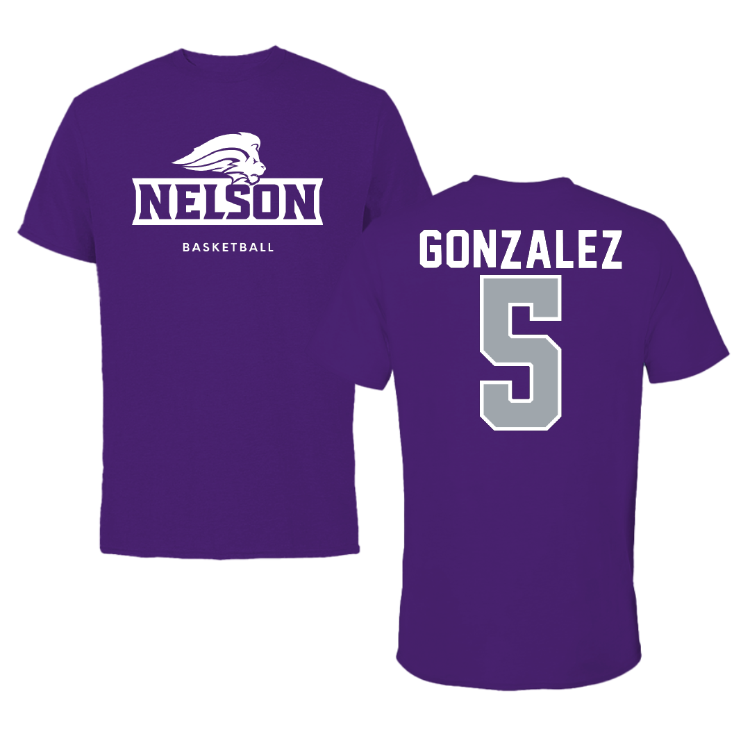 Nelson University Basketball Purple Tee - #5 Ashley Gonzalez